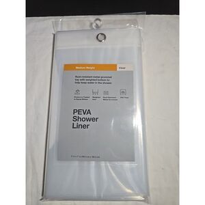 Peva Shower Liner Medium Weight Clear 71" x 71" New,‎ Sealed
